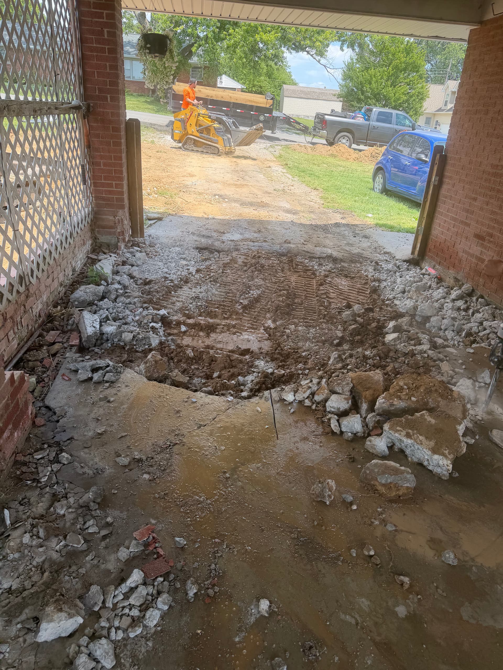 Gallery photos for Full Driveway and Garage Pad Replacement From Tear-Out to Finish: Image #1